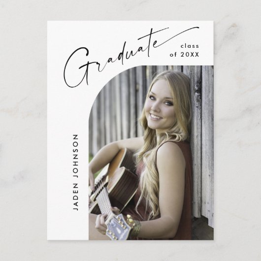 Moderne foto afstuderen partij uitnodiging (Voorkant)