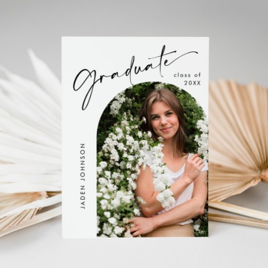 Moderne foto afstuderen partij uitnodiging