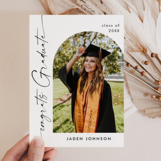 Moderne foto afstuderen partij uitnodiging
