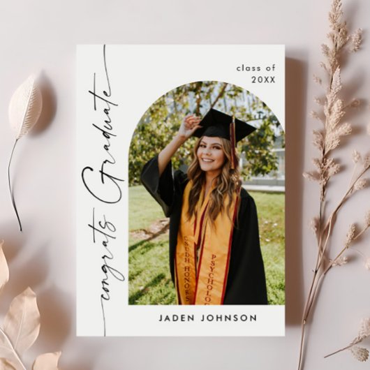 Moderne foto afstuderen partij uitnodiging