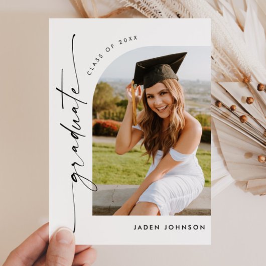 Moderne foto afstuderen partij uitnodiging