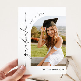 Moderne foto afstuderen partij uitnodiging