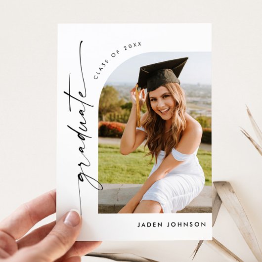 Moderne foto afstuderen partij uitnodiging