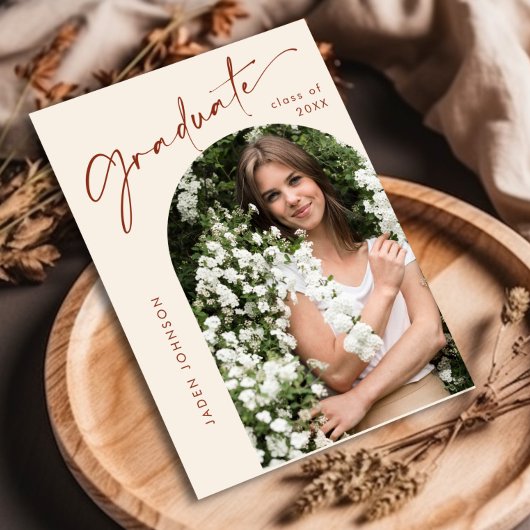 Moderne foto afstuderen partij uitnodiging