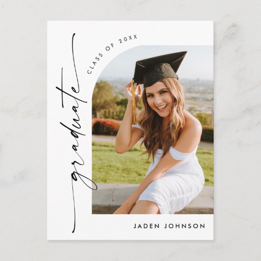 Moderne foto afstuderen partij uitnodiging (Voorkant)
