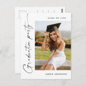 Moderne foto afstuderen partij uitnodiging (Voorkant / Achterkant)