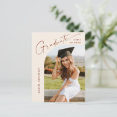 Moderne foto afstuderen partij uitnodiging (Staand voorkant)