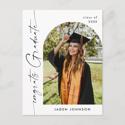 Moderne foto afstuderen partij uitnodiging (Voorkant)