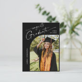 Moderne foto afstuderen partij uitnodiging (Staand voorkant)