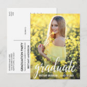 Moderne foto afstuderen partij uitnodiging W (Voorkant / Achterkant)