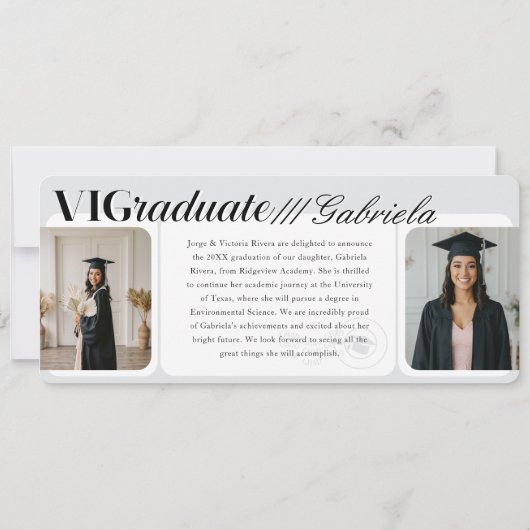 Moderne Foto Afstuderen Party Event Ticket QR Code Kaart (Achterkant)