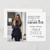 Moderne foto afstuderen typografische afstuderen aankondigingskaart (Voorkant / Achterkant)