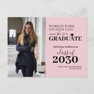 Moderne foto afstuderen typografische afstuderen aankondigingskaart