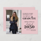 Moderne foto afstuderen typografische afstuderen aankondigingskaart (Voorkant / Achterkant)