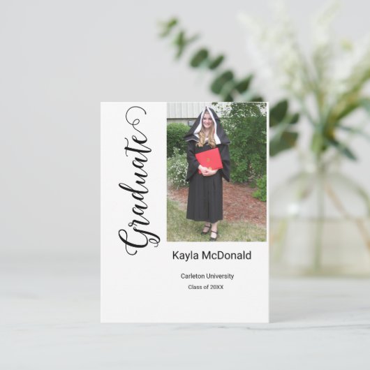 Moderne foto Afstuderen Uitnodiging BBQ (Staand voorkant)