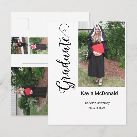 Moderne foto Afstuderen Uitnodiging BBQ (Voorkant / Achterkant)