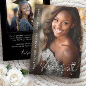 Moderne foto afstuderen zwart aankondiging