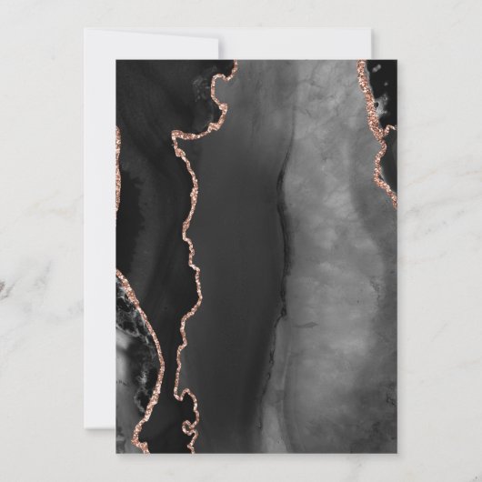 Moderne Foto Agate Black Roos Gold Save the Date (Achterkant)