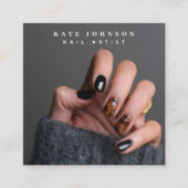 Moderne foto artiest Beauty Salon QR-code Vierkante Visitekaartje (Voorkant)