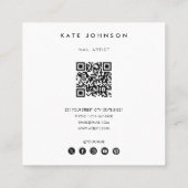 Moderne foto artiest Beauty Salon QR-code Vierkante Visitekaartje (Achterkant)