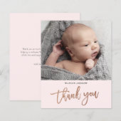 Moderne Foto Baby Bedankt Kaart (Voorkant / Achterkant)