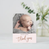 Moderne Foto Baby Bedankt Kaart (Staand voorkant)