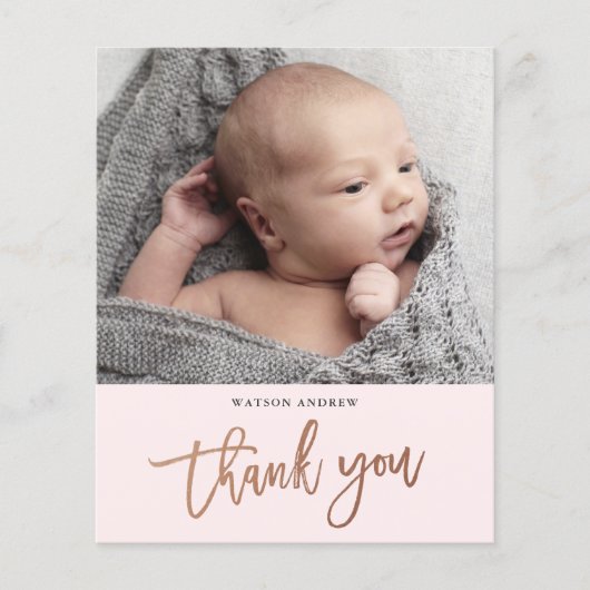 Moderne Foto Baby Bedankt Kaart (Voorkant)