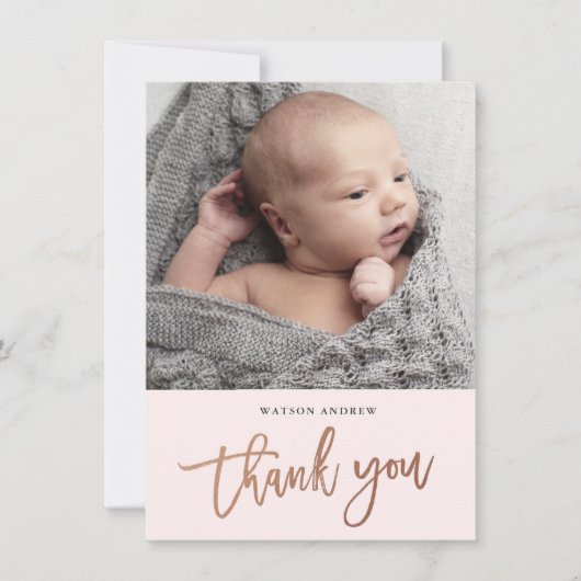 Moderne Foto Baby Bedankt Kaart (Voorkant)