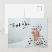 Moderne foto baby bedankt script aangepast briefkaart (Voorkant / Achterkant)