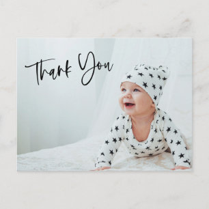 Moderne foto baby bedankt script aangepast briefkaart