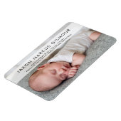 Moderne foto-Baby Naam Stat Newborn-baby Magneet (Linkerzijde)