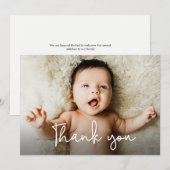 Moderne foto Baby shower Bedankt Geboorte Aankondiging (Voorkant / Achterkant)