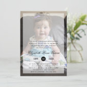 Moderne foto-baptisme en eerste verjaardag kaart (Staand voorkant)