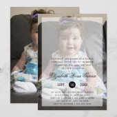 Moderne foto-baptisme en eerste verjaardag kaart (Voorkant / Achterkant)