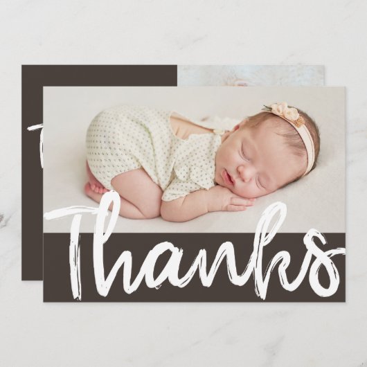 Moderne foto Baptisme Hartelijk dank Bedankkaart (Voorkant / Achterkant)