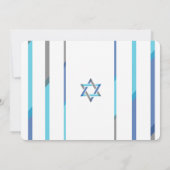 Moderne foto Bar Mitzvah uitnodigingen | Blauw + T (Achterkant)