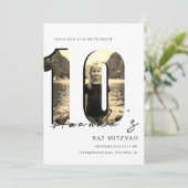 Moderne foto Bat Mitzvah uitnodiging nummer 10 (Staand voorkant)