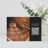 Moderne foto beauty QR-code cadeaubon (Staand voorkant)