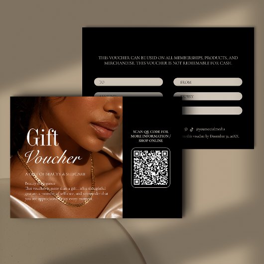Moderne foto beauty QR-code cadeaubon