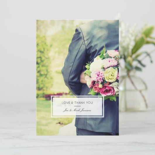 Moderne foto bedankkaart (Staand voorkant)