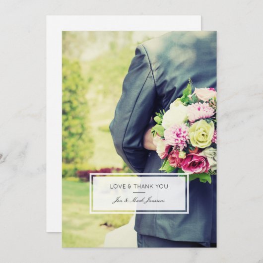 Moderne foto bedankkaart (Voorkant / Achterkant)