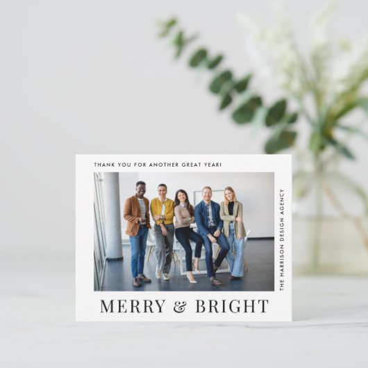 Moderne foto Bedrijf Kerstmis Feestdagenkaart (Staand voorkant)