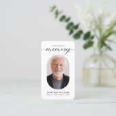 Moderne foto begrafenis gebed contactkaartje (Staand voorkant)