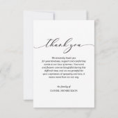 Moderne foto begrafenis herdenking sympathie bedankkaart (Achterkant)