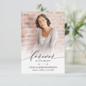 Moderne foto begrafenis herdenking sympathie bedankkaart (Staand voorkant)