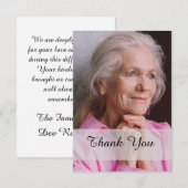 Moderne foto begrafenis herdenking sympathie bedankkaart (Voorkant / Achterkant)