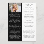 Moderne Foto Begrafenis Orde van Service Programmakaart (Achterkant)