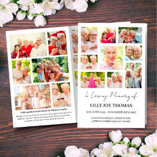 Moderne foto Begrafenisprogramma voor vrouwen