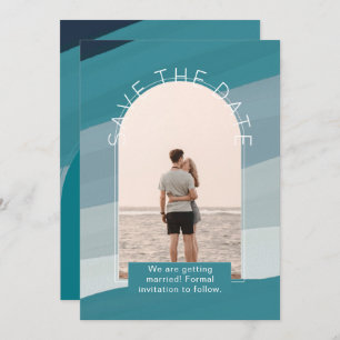 Moderne foto bespaart de Dates Wedding Kaart