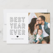 Moderne foto 'Beste jaar ooit' Feestdagenkaart (Voorkant)